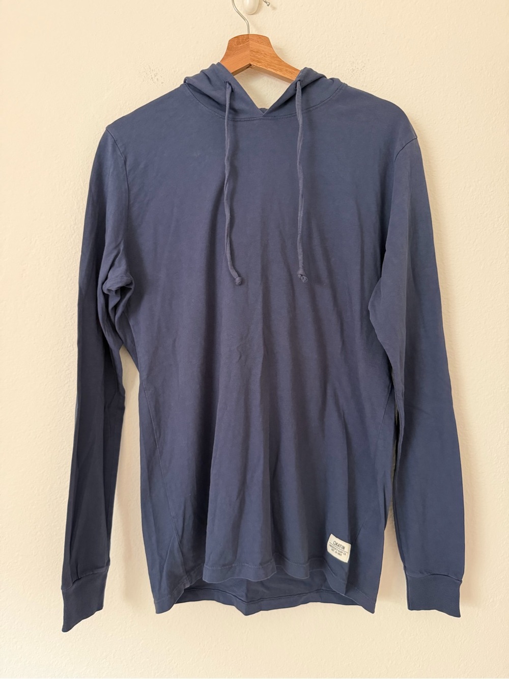 Katin 100% Cotton Hooded Long Sleeve Pullover Sweater Lightweight Surf Size S